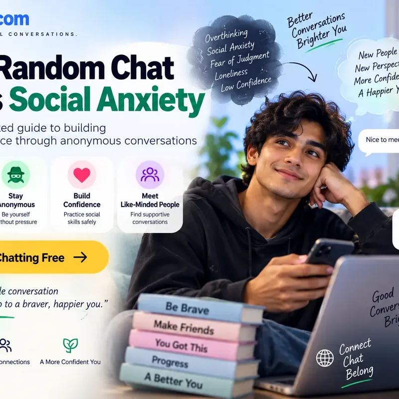 Young man relaxed on a sofa messaging strangers to build social confidence