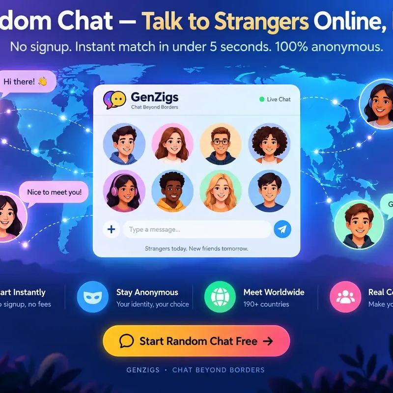 World map illustration with young people exchanging friendly chat bubbles anonymously