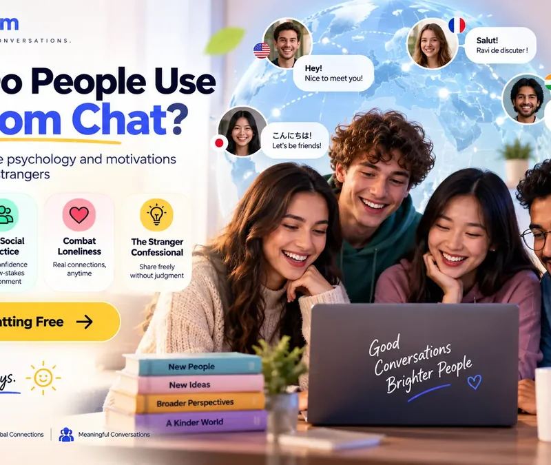 Four students at a laptop greeting strangers who write from several countries